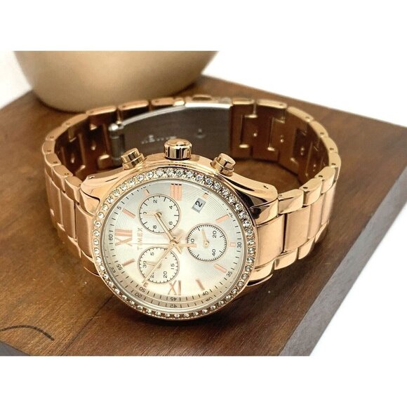 Timex Women's Watch TW2V57900 Quartz Chronograph Silver Dial Rose Gold 3… - Picture 8 of 14